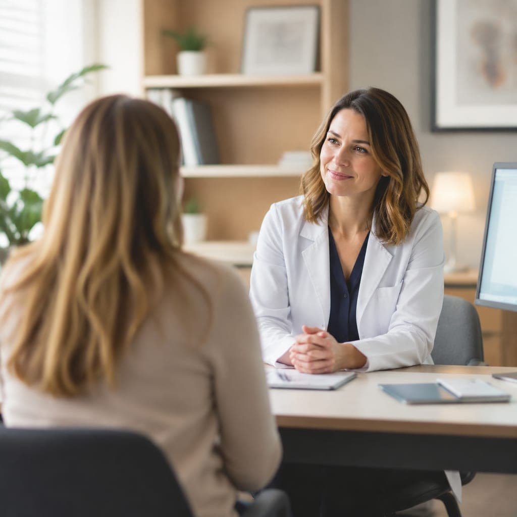 Consultation de prévention entre un médecin généraliste et un patient dans un cabinet médical