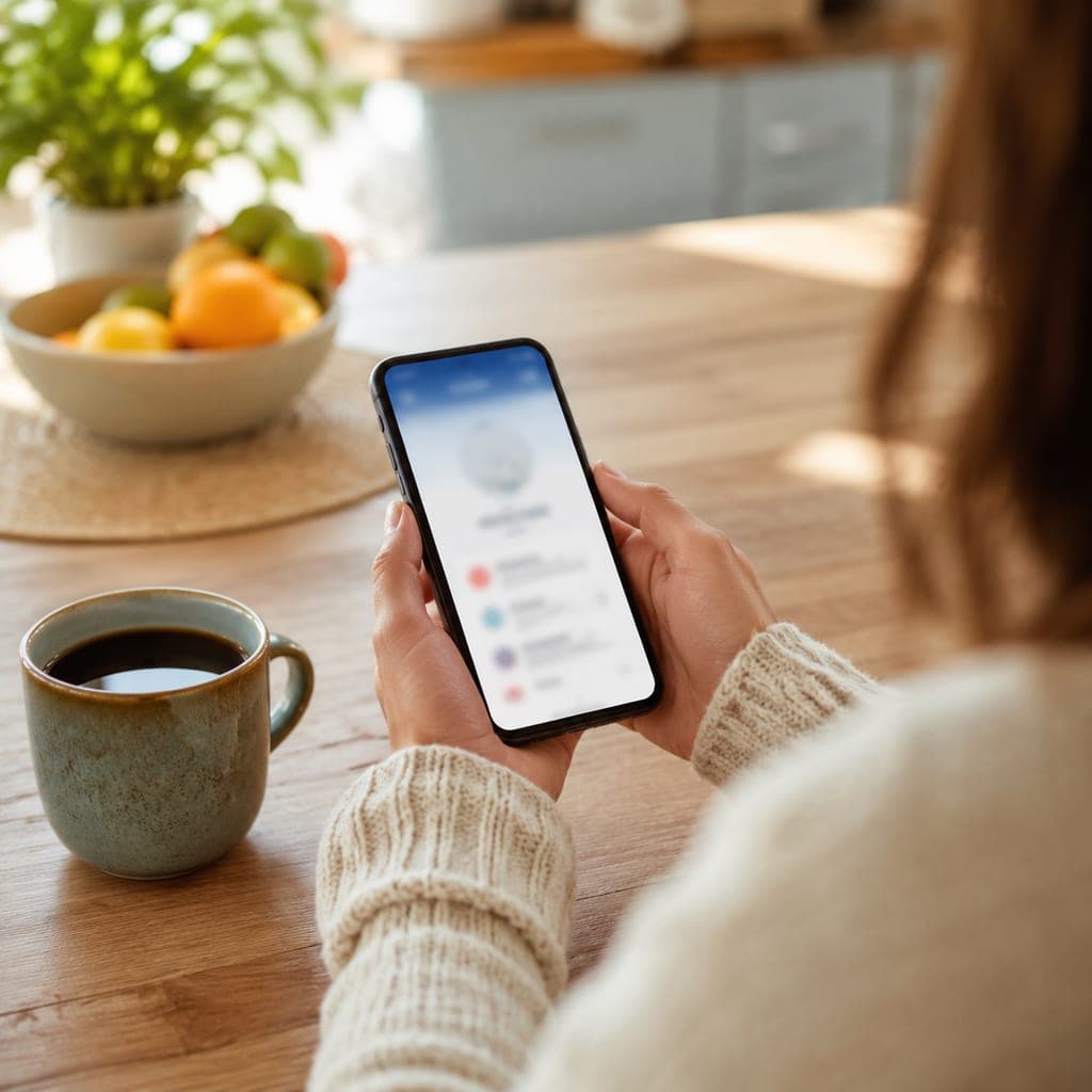 Consultation des résultats d’admission Parcoursup sur un smartphone posé sur une table.