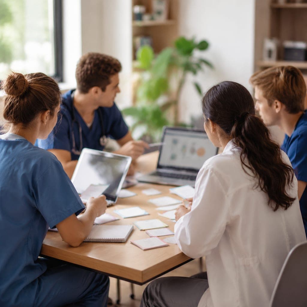 Étudiant en première année de médecine révisant ses cours